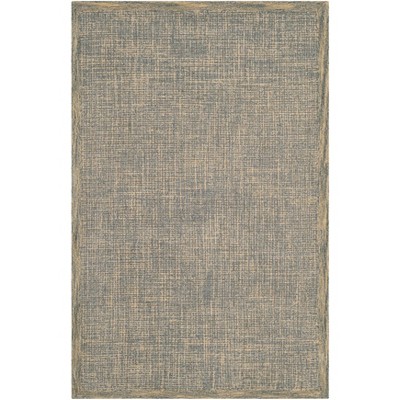 Gold and Gray Abstract Handmade Tufted Wool Rug 4' x 6'