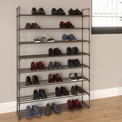 Hastings Home 8-Tier Stackable Metal and Plastic Shoe Rack