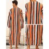 INSPIRE CHIC Men's Long Sleeves Button Pockets Contrasting Colors Striped Nightgown - 4 of 4