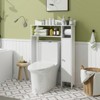 Tangkula Over The Toilet Storage Cabinet with Toilet Paper Holder Bathroom Space Saver Above Toilet with Adjustable Shelves Gray/White - 2 of 4