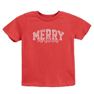 Merry Christmas Varsity Checkered - Youth Short Sleeve Graphic T-Shirt - 1 of 3