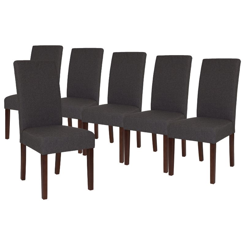 Merrick Lane Mid-Century Panel Back Parsons Accent Dining Chair - Set of 6, 1 of 10