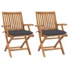 vidaXL Garden Chair Set of 2 Anthracite Fine sanded teak hardwood - 2 of 4