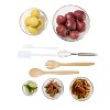 11-Piece Kitchen Accessories Set – Glass Mixing Bowls with Airtight Lids, Stainless Steel Whisk, Scrapers, Wooden Spoons - 4 of 4