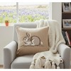 Embroidered Bunny Home Accent Pillow – 18x18 inch by Manual Woodworkers and Weavers - 2 of 3