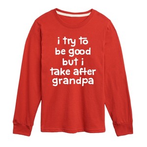 Boys' - Instant Message - I Try To Be Good Grandpa Long Sleeve Graphic T-Shirt - 1 of 4