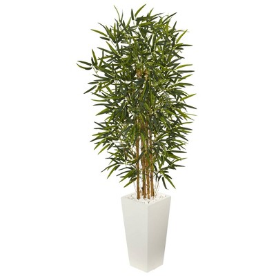 5.5' Artificial Bamboo Tree in Tower Planter Green - Nearly Natural