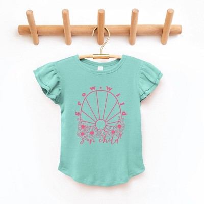 The Juniper Shop Grow Wild Sun Child Toddler Flutter Sleeve Tee