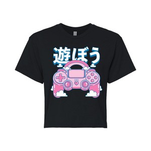 Women's - Instant Message - Girly Game Controller Cropped Graphic T-Shirt - 1 of 4