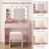 Vanity Desk with Mirror and Lights,Makeup Vanity with 2 Drawers, 3 Light Mode and Brightness Adjusted, Makeup Table for Bedroom, Desk and Chair - 4 of 4