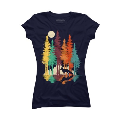 Junior's Design By Humans Forest Fox By clingcling T-Shirt