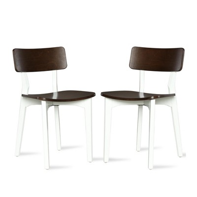 2pk Varick Two-Tone Dining Chair Walnut - Novogratz