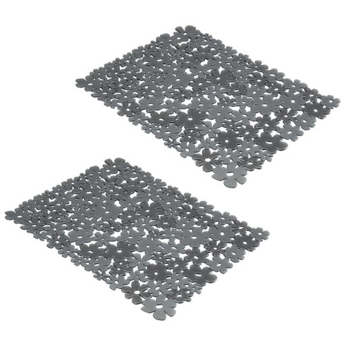 Mdesign Plastic Kitchen Sink Mat/grid - Quick Draining, Floral, 2 Pack ...