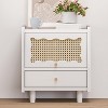 TIRAMISUBEST Wooden Nightstand with Rattan-Woven Storage Cabinet and 1 Drawer - 4 of 4