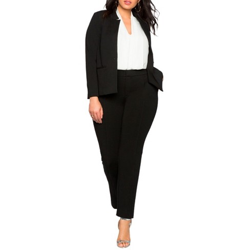 Eloquii Women's Plus Size Tall Kady Fit Double-weave Pant, 18 - Black :  Target