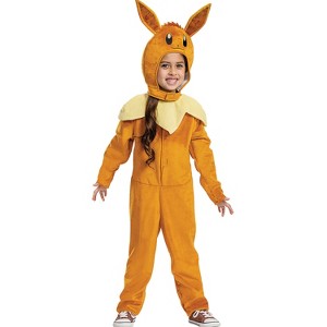 Toddler Girls' Pokemon Eevee Jumpsuit Costume - 4-6 - Orange - 1 of 2