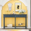 Espresso Console Table with 2 Storage Drawers and Bottom Shelf, Narrow Entryway Table for Hallway or Living Room-The Pop Home - 3 of 4