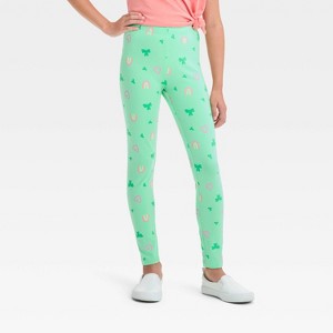 Girls' St. Patrick's Day Leggings - Cat & Jack™ Bright Green - 1 of 3