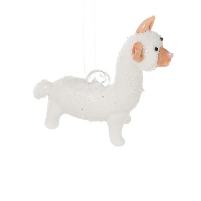 Gallerie II Llama Artglass Glass Holiday Christmas Xmas Ornament