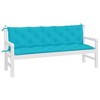 vidaXL Bench Cushion Water Repellent Outdoor Seat Cushion Pad Oxford Fabric - Turquoise 70.9" - 4 of 4