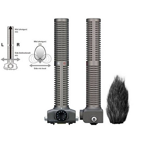 Zoom SSH 6 Stereo Shotgun Microphone Hairy Windscreen