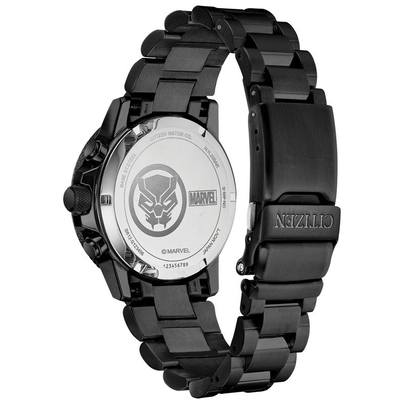 Citizen Marvel Eco-Drive featuring Black Panther 3-hand Grey IP Bracelet, 3 of 6