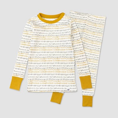 Honest Baby Toddler Boys' 2pc Herring Bone Snug Fit Pajama Set - Gray 4T