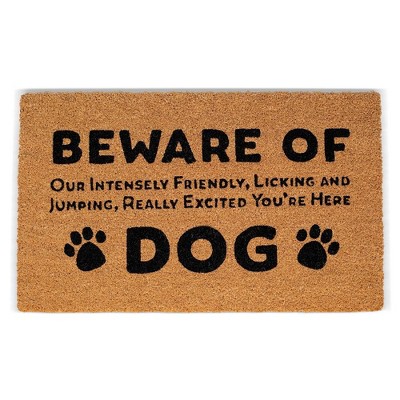 High Cotton Front Door Welcome Mats - Never RV Alone Dog - 18 in