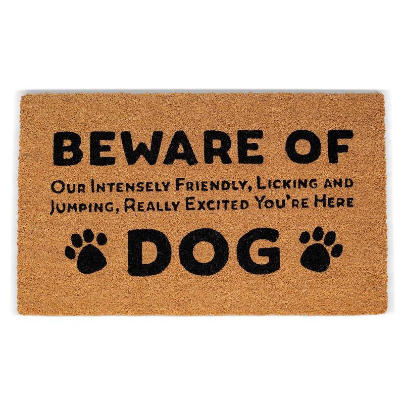BirdRock Home Beware of Dog Coir Front Door & Entry Doormat - 18" x 30", 1 of 10