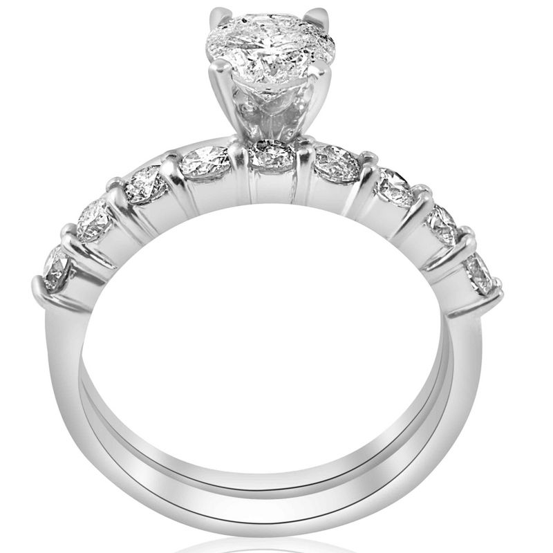 Pompeii3 1 1/10ct Diamond Engagement Wedding Ring Solitaire Set 14k White Gold, 2 of 5