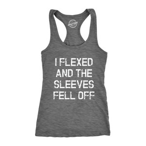 Womens I Flexed and the Sleeves Fell Off Tank Top Funny Sleeveless Workout Tee - Crazy Dog Women's Tank Top - 1 of 4