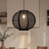 LLHZSY 19 7/10" Black Hemp Rope Pendant Chandelier, 1-Lihgt Lantern Fixture for Dining Room, Kitchen, or Foyer - 2 of 4