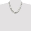Black Bow Jewelry Men's 15mm, Sterling Silver, Solid Figaro Chain Necklace - 2 of 4