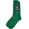 Memoi Men's Golfer Santa Holiday Crew Socks Green 10-13 - 3 of 4