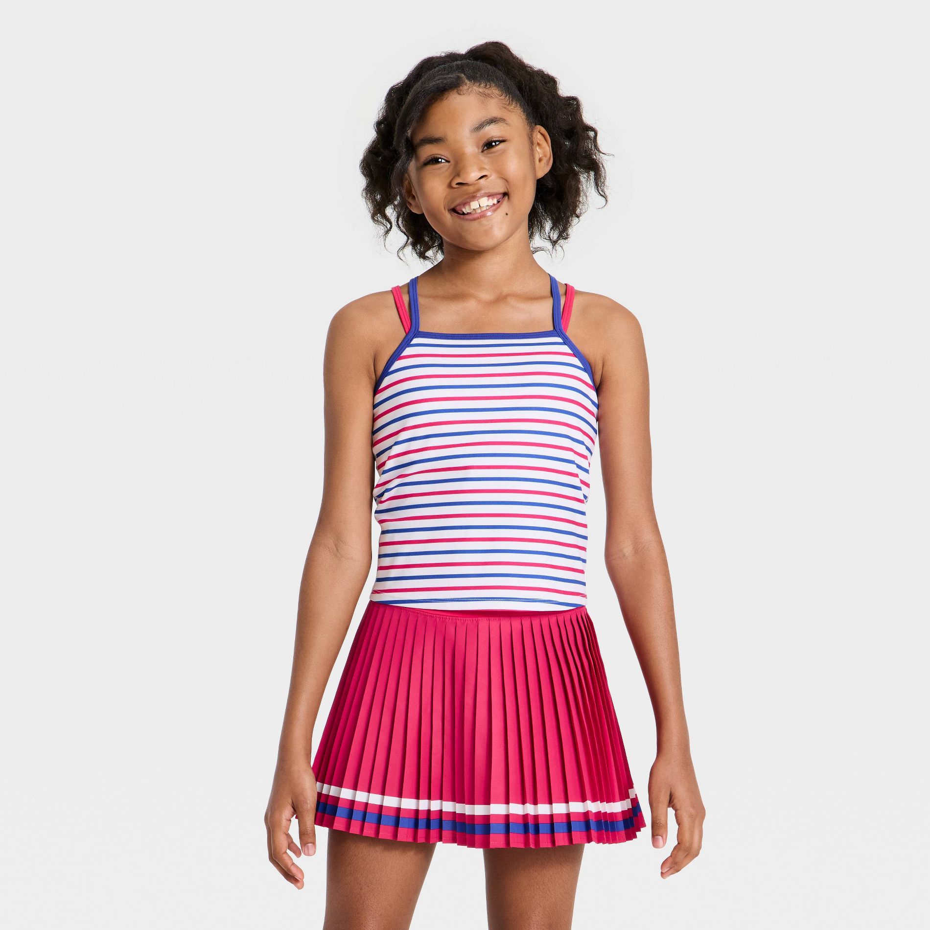 Girls' 4th of July Strappy Crop Active Tank Top - All In Motion™