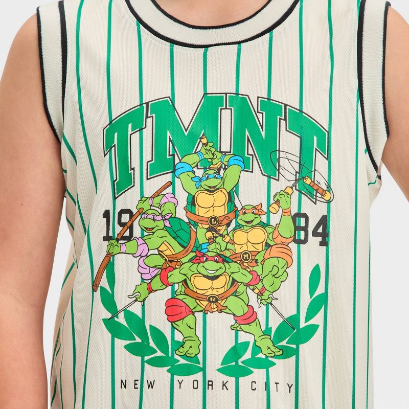 Boys&#39; Teenage Mutant Ninja Turtles Basketball Athletic Tank Top - Off White, 2 of 4