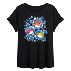 Women's - Pokémon - Tatsugiri Bubbles Oversized Graphic T-Shirt - 1 of 4
