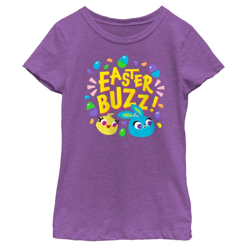 Girl's Toy Story 4 Ducky and Bunny Easter Buzz T-Shirt, 1 of 5