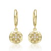 Elegant 14K Yellow Gold Plated Round Dangle Earrings Featuring a Star Design for a Sophisticated and Celestial Touch - 2 of 2