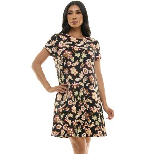 Harlow & Rose Womens Short Sleeve T-Shirt Swing Dress - 1 of 4