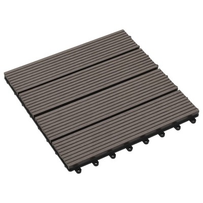 Dark Brown Composite Water-Resistant Snap-In Decking Tiles