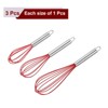 Unique Bargains Stainless Steel Silicone Non-Stick Coated Heat-Resistant Whisk 3 Pcs - 3 of 4