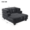Oversized Chaise Lounge Modern Comfy Lounger Chenille Upholstered Sofa Bed with Deep Seat and Layered Armrests - ModernLuxe - 3 of 4