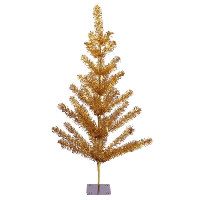 Northlight 3' Medium Gold Tinsel Twig Artificial Christmas Tree, Unlit, 1 of 5