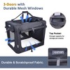 JESPET 36'' Soft Dog Crates Kennel for Pets, 3 Door Soft Sided Folding Travel Pet Carrier with Straps and Fleece Mat for Dogs, Cats, Rabbits, Grey - 2 of 4