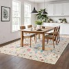 Runner Rug - Floral Boho Design, Ultra-Thin Low Pile, Non-Slip Backing, Machine Washable, 4*6ft, Beige - 2 of 4