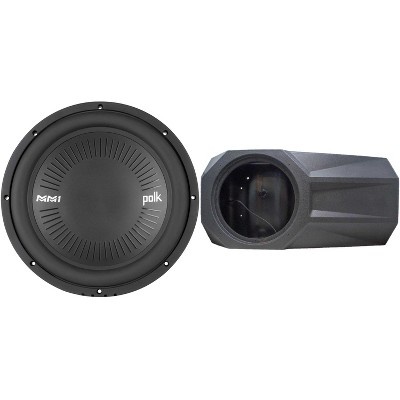 POLK MM1242DVC 12" Dual-4 OHM 420 Watt RMS Subwoofer with MBQJL-302E 12" Unloaded Wrangler JL Ported Subwoofer Enclosure