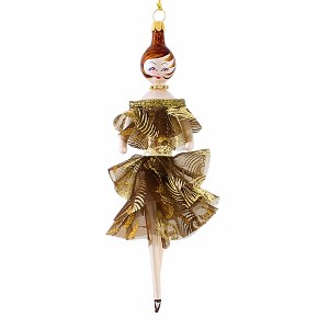 Italian Ornaments 7.25 In Brandy In Bronze Dress Ornament Italian Christmas Tree Ornaments - 1 of 4