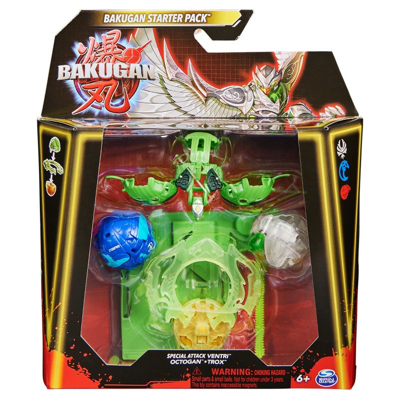 Bakugan Special Attack Ventri with Octogan and Trox Starter Pack Figures, 1 of 12