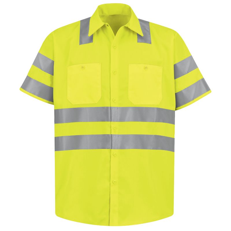 Red Kap Men's Hi-Visibility Short Sleeve Work Shirt - Type R, Class 3, 1 of 3